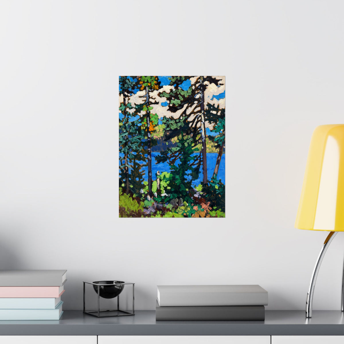 British Terraced Houses Matte Vertical Poster — Charming Street Scene Wall Art